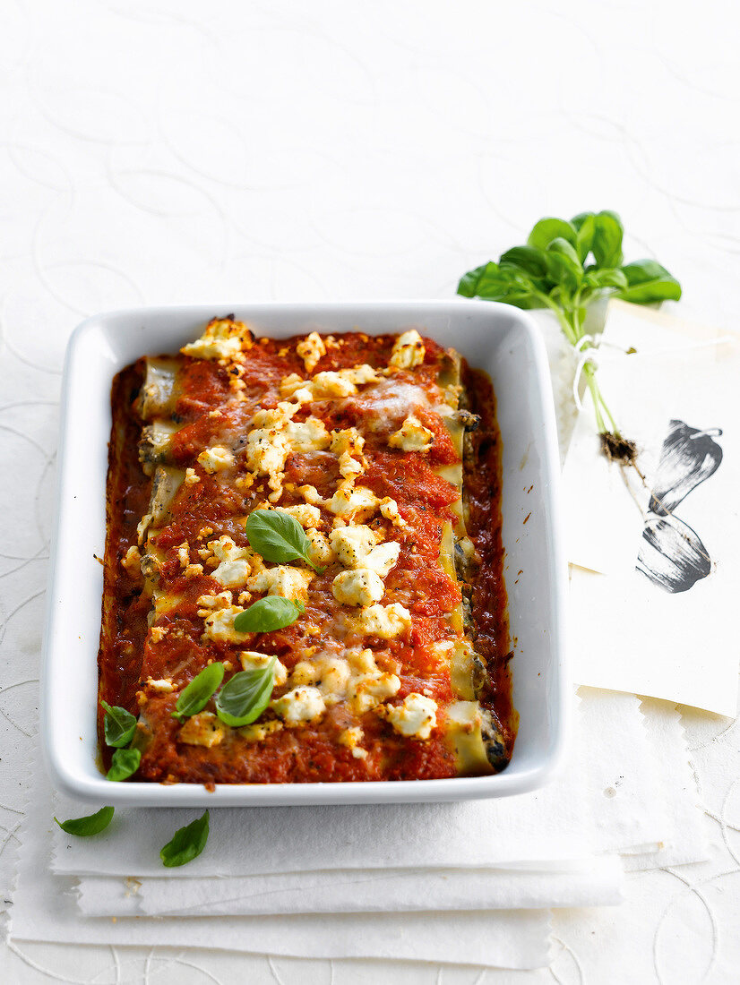 Vegetarische Cannelloni mit Paprikasauce