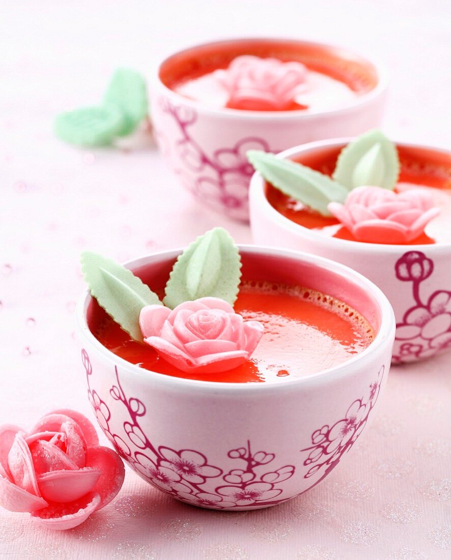 Rose water cream dessert