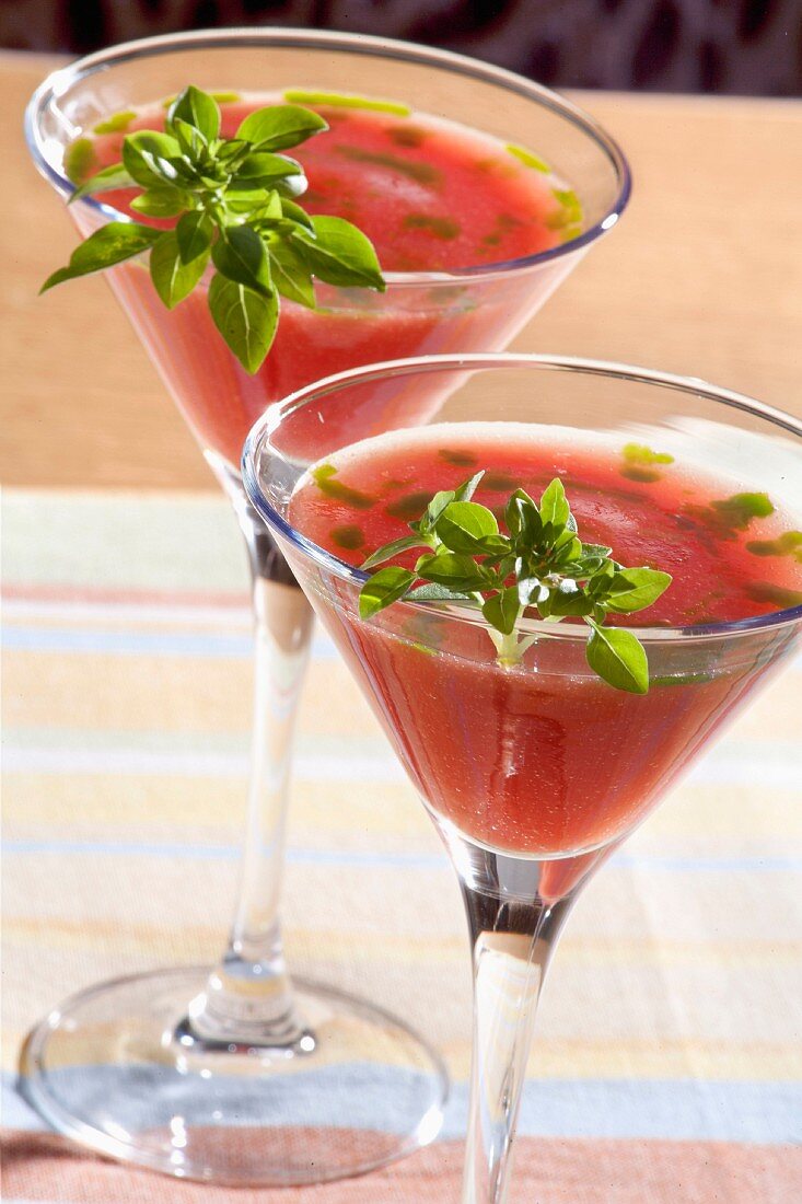 Tomato and basil cocktails
