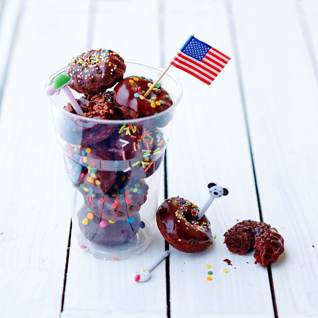 Gluten-free mini chocolate donuts