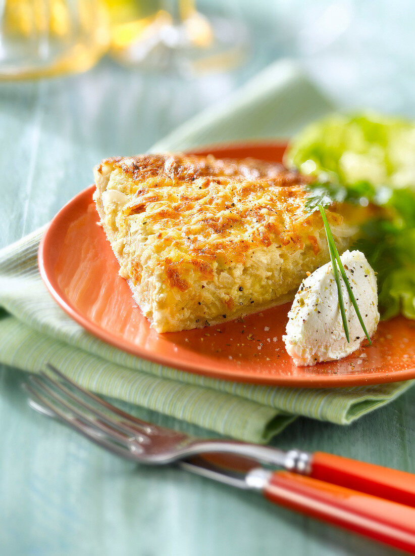 Onion and fromage frais tart
