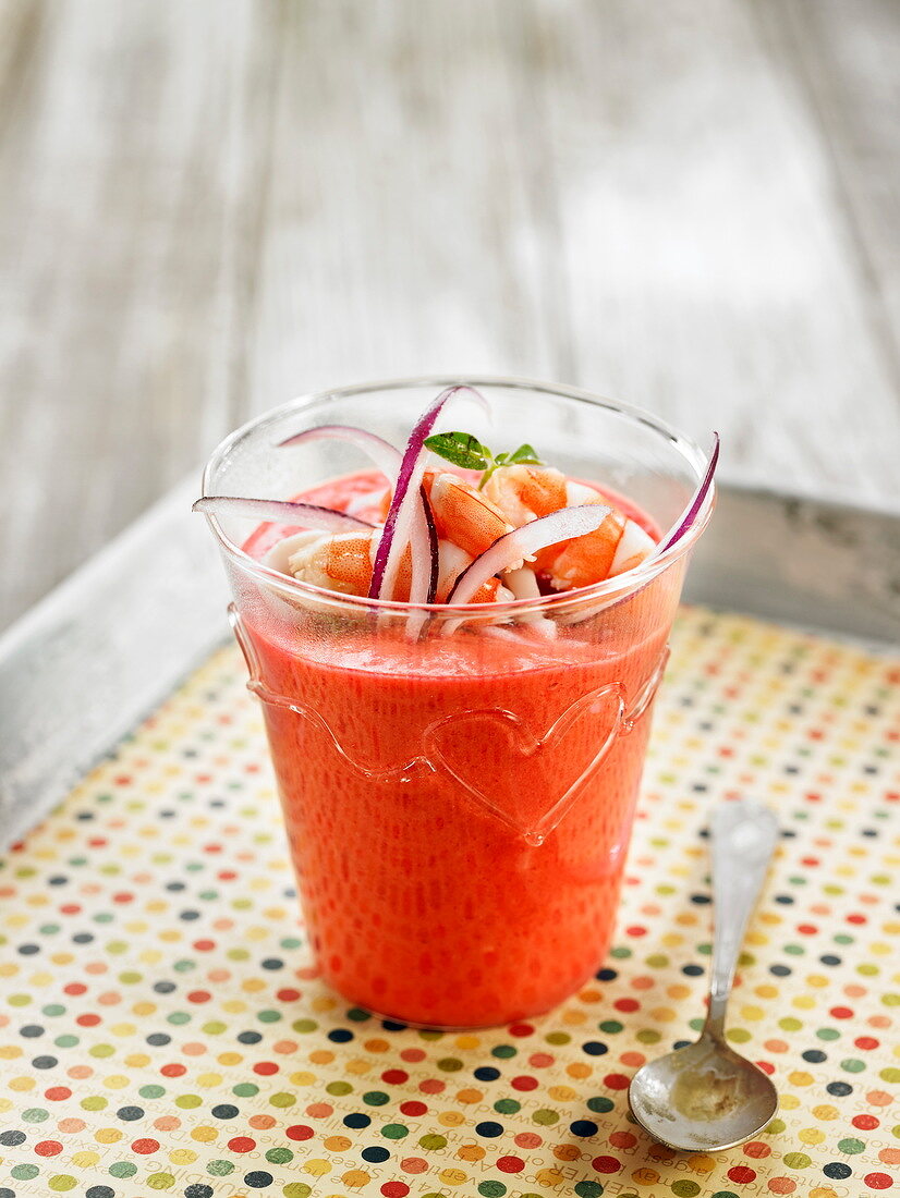 Gazpacho with shrimps