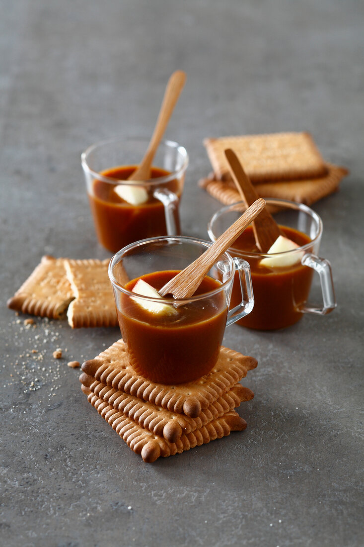 Apple juice and salted butter toffee dip
