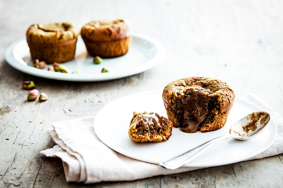Chocolate muffins with a runny center