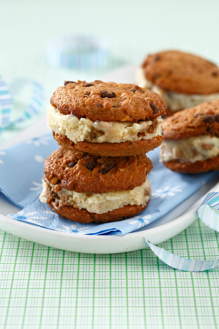 Cookie and ice cream sandwiches