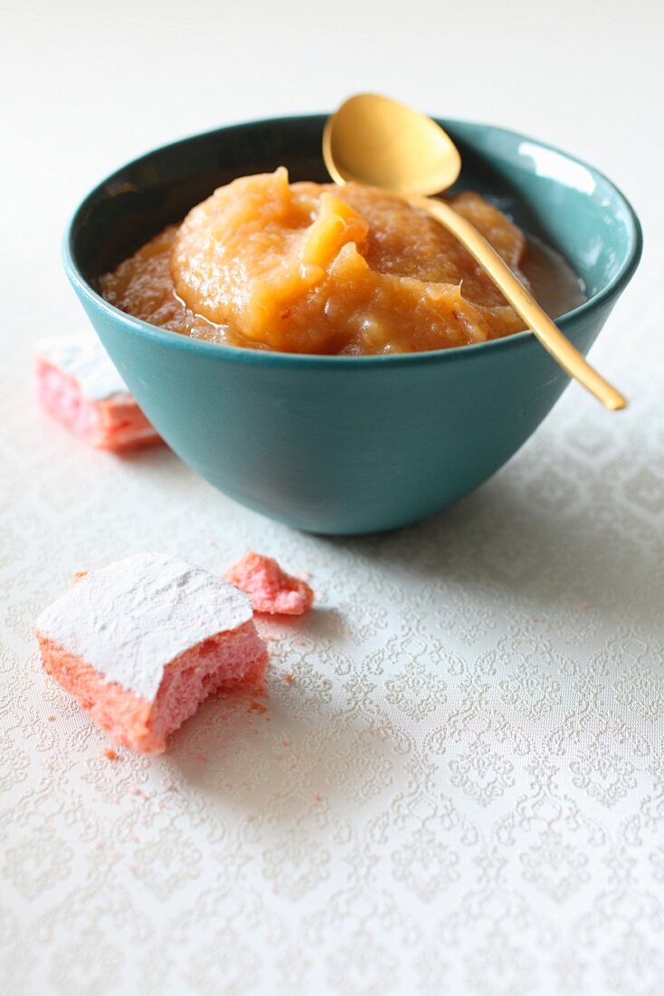 Apple, pear and rhubarb compote
