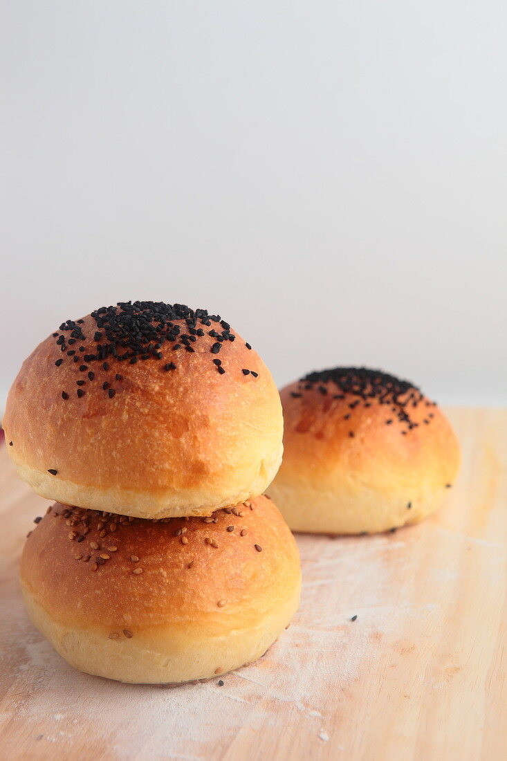 Bread buns sprinkled with seeds