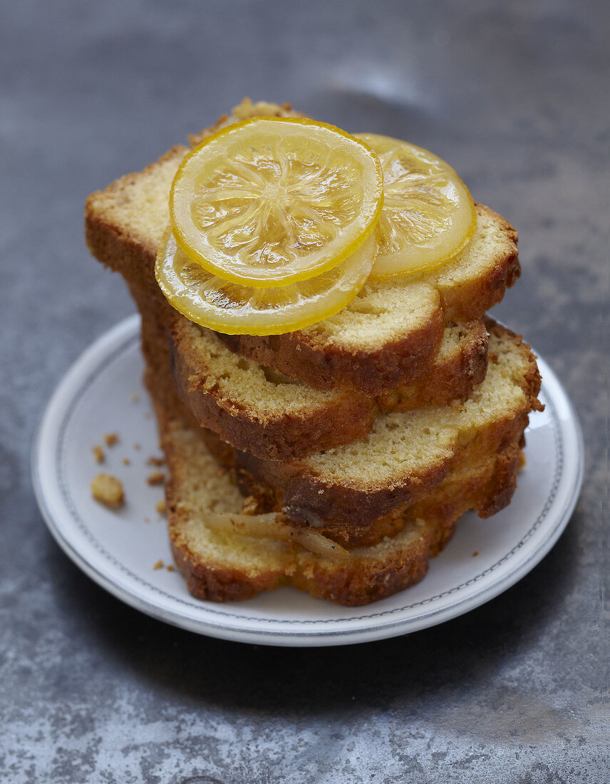 Slices of lemon cake