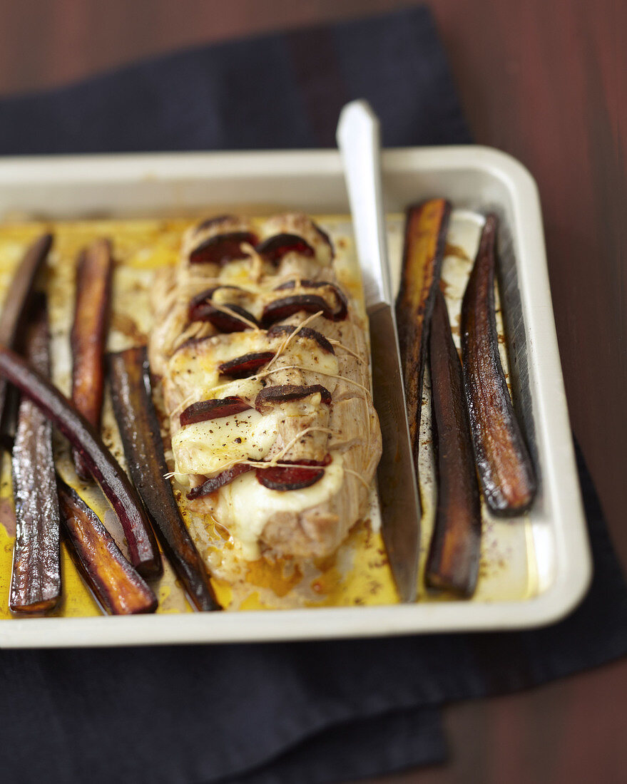 Orloff-style veal Filet mignon with cheese and Chorizo