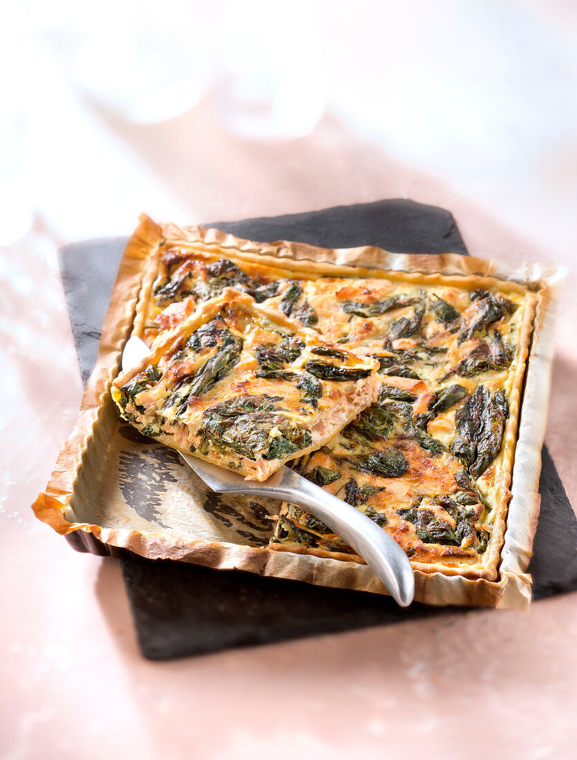 Herzhafte Lachs-Spinat-Tarte