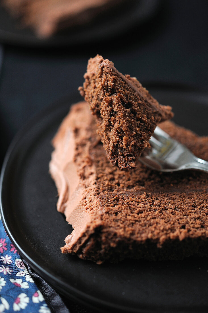 Slice of chocolate cake