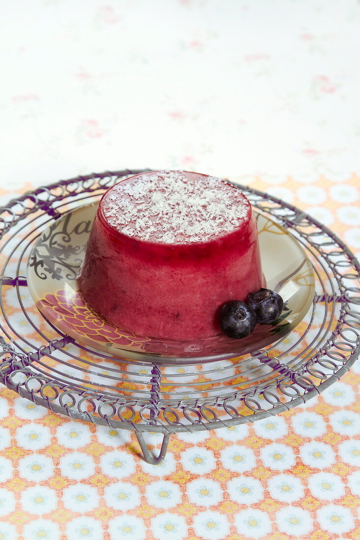 Small blueberry and coconut pudding