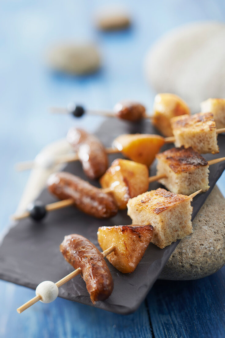 Appe french toast and mini Molène sausage brochettes