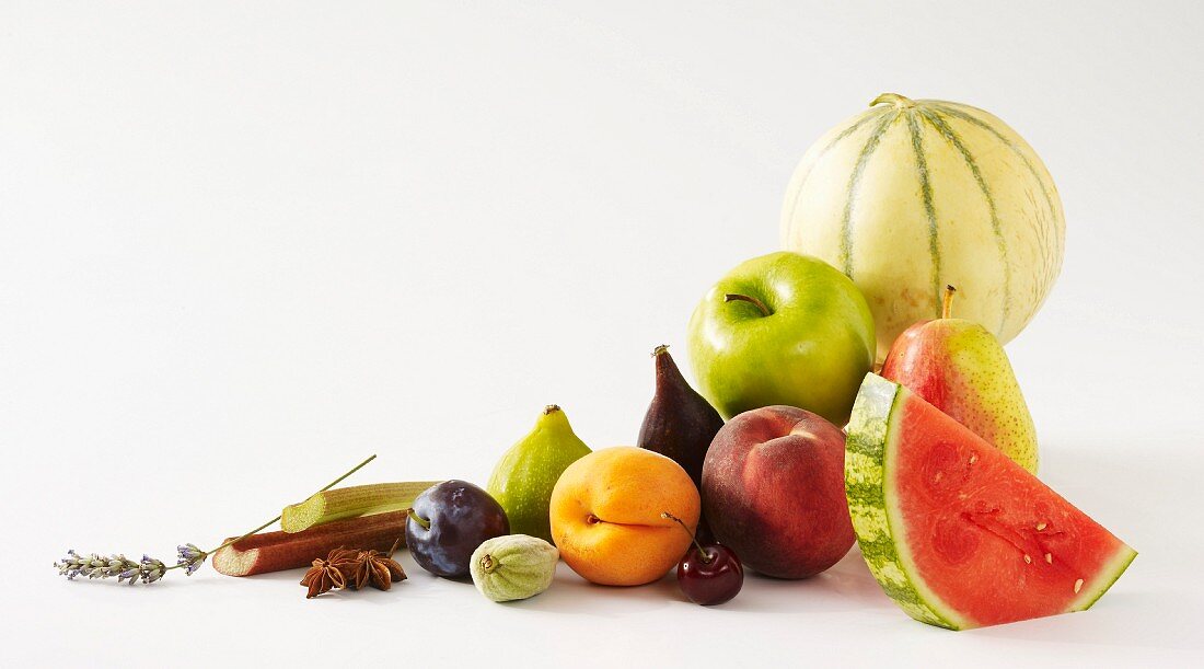 Fruit composition on a white background