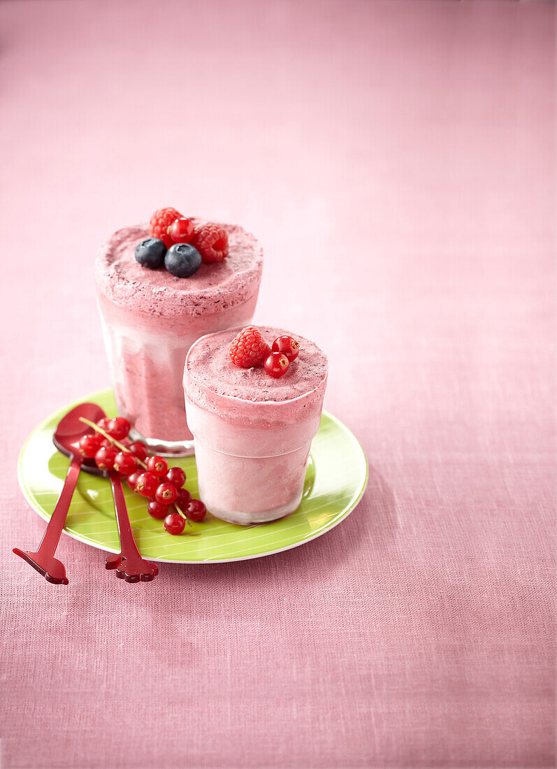 Summer fruit iced mousse