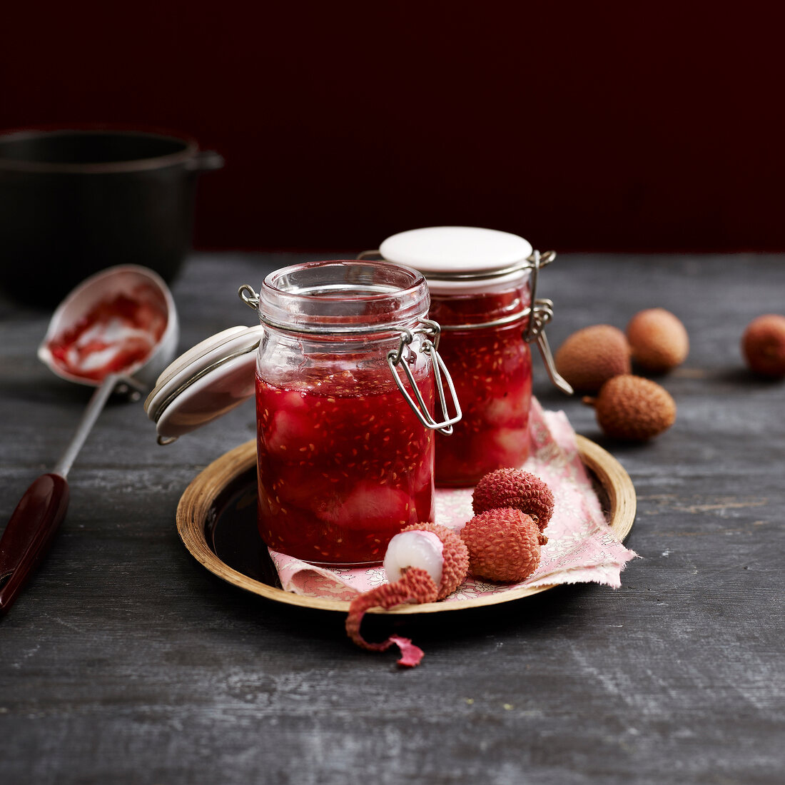 Lychee-raspberry jam