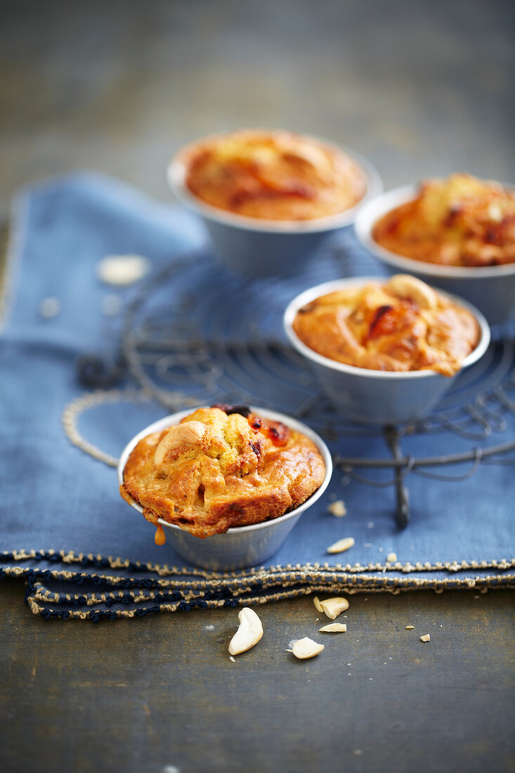 Roquefort, apricot and cashew mini savoury cakes