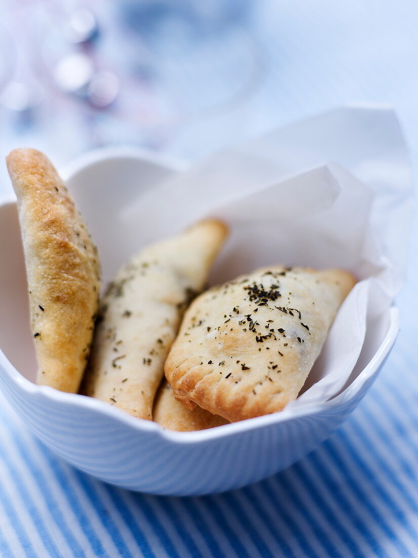 Small anchovy turnovers