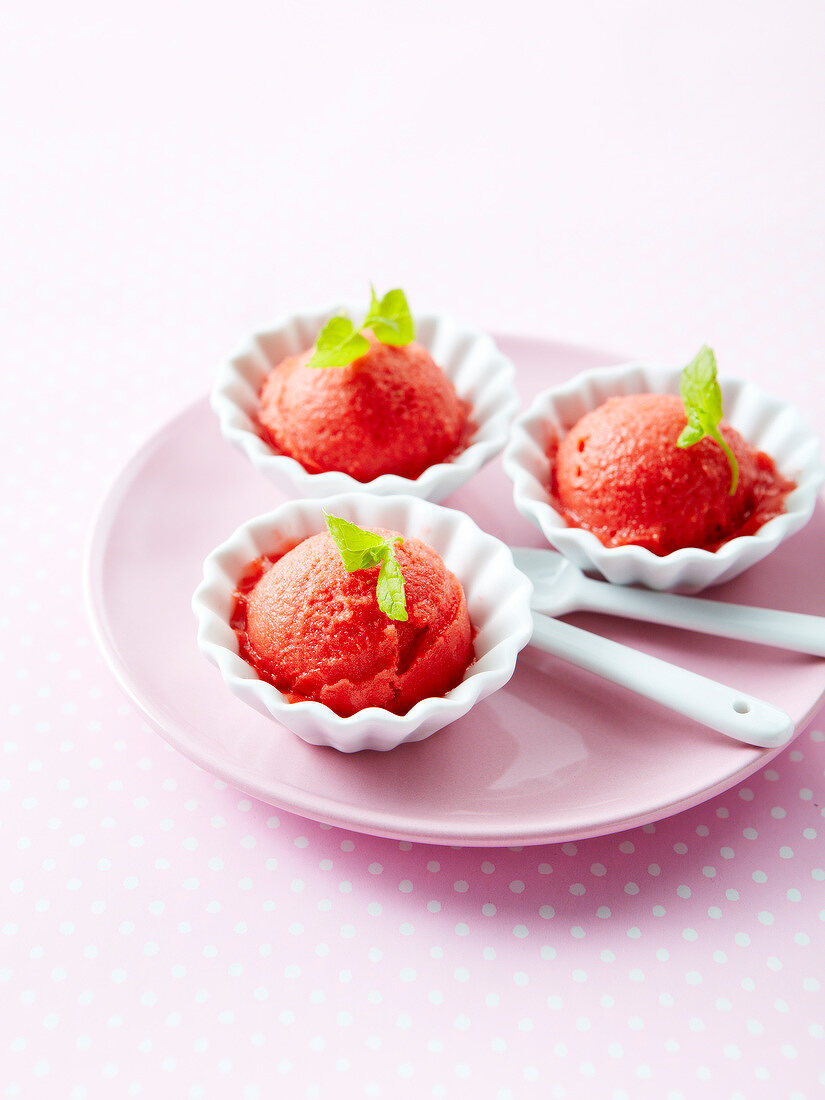Strawberry-basil sorbet