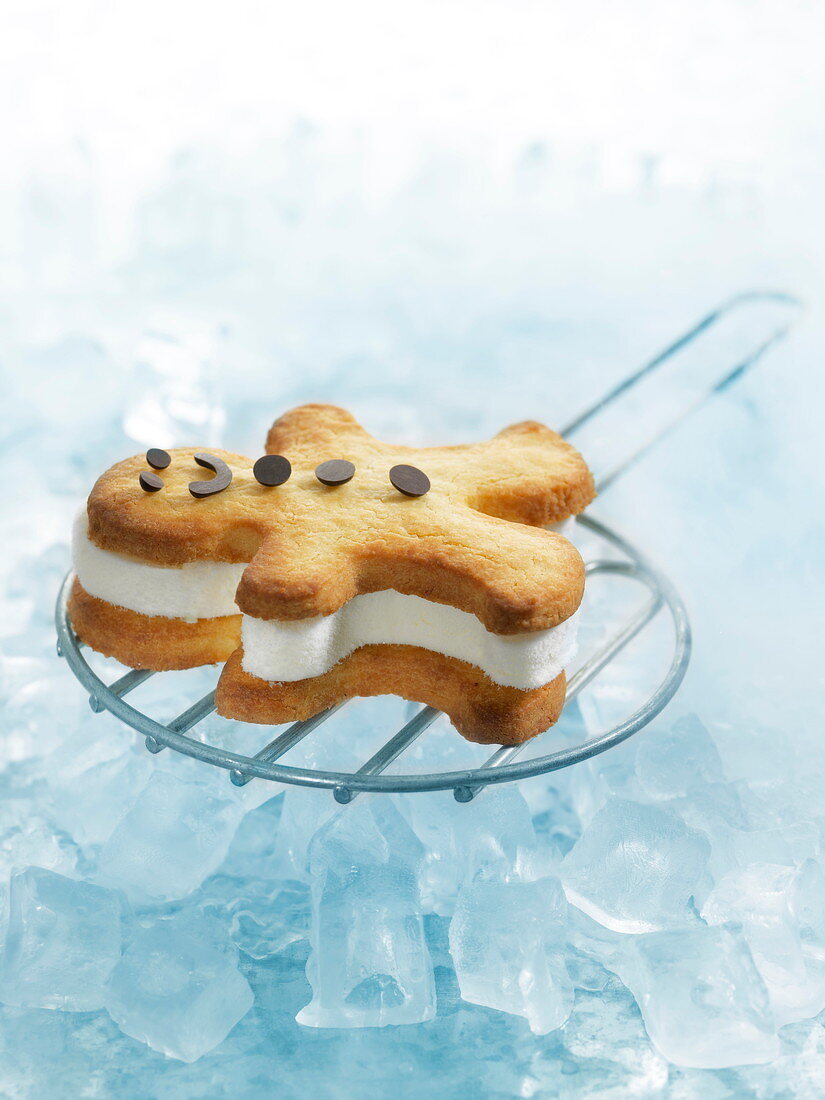 Gingerbread man ice cream sandwich