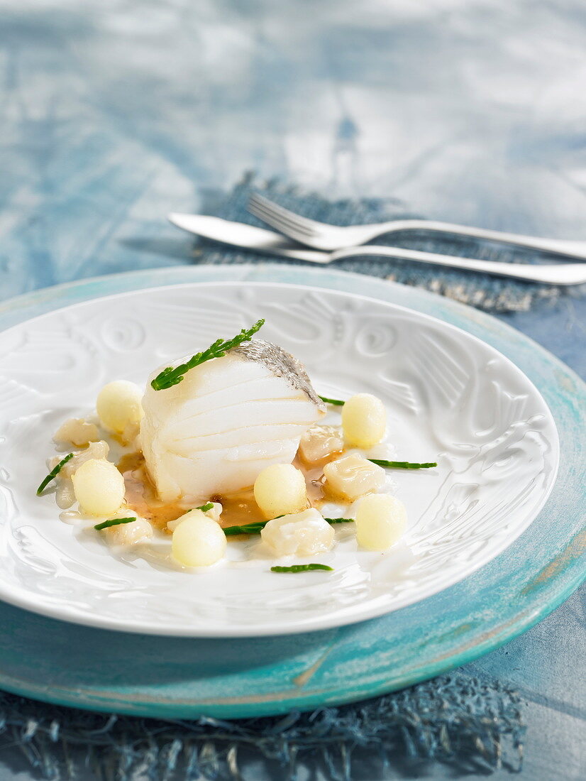 Salt-cod with pine nut cream