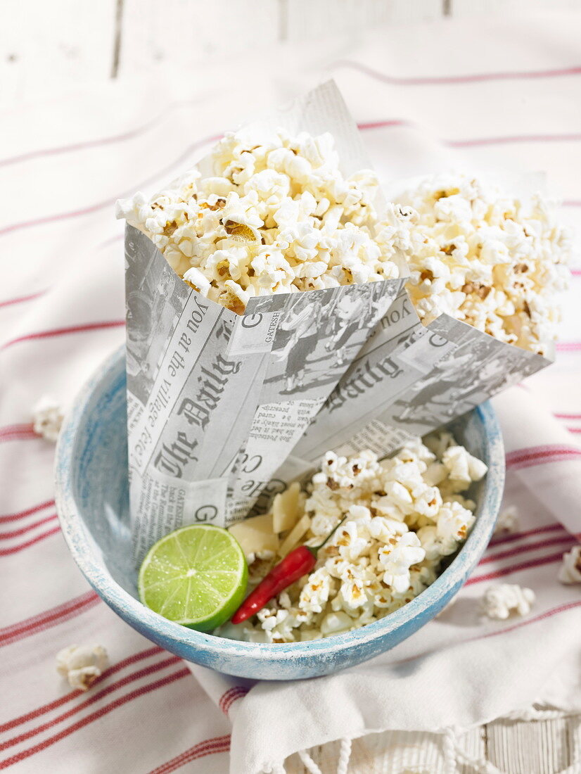 Paper cones of popcorn