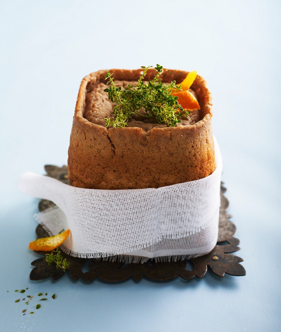 Teff flour,thyme and confit orange rind bread