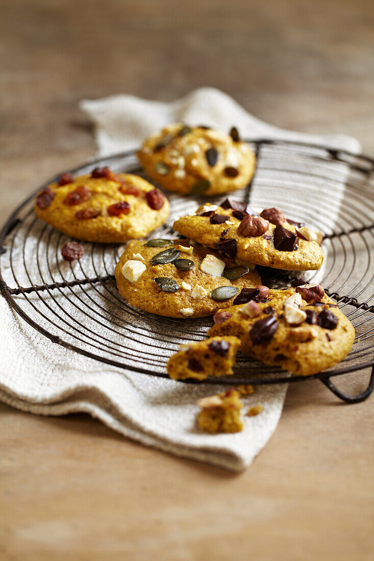 Kürbiscookies mit Trockenfrüchten