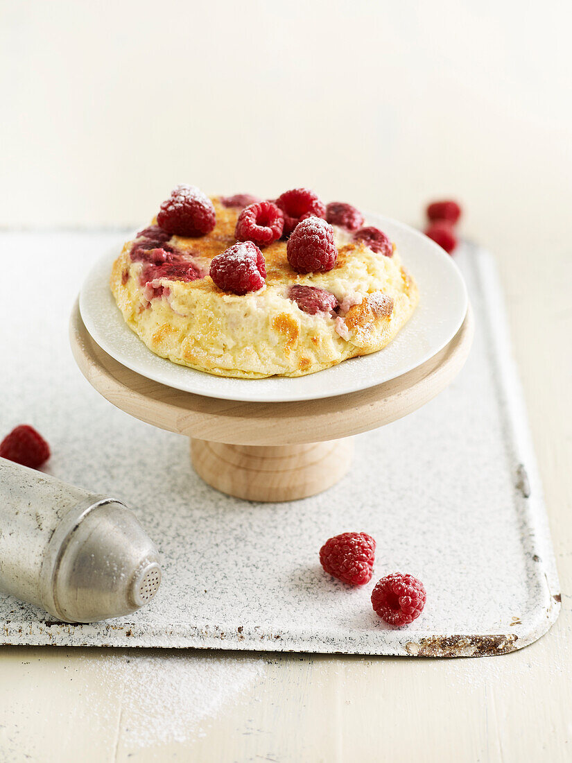 Käsekuchen mit Fromage Blanc und Himbeeren