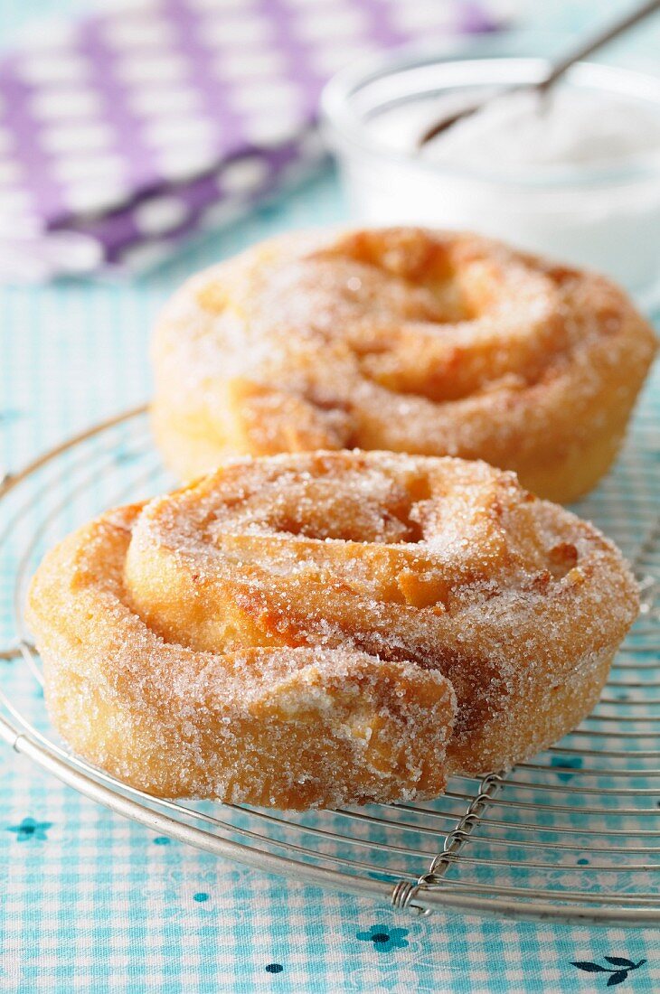 Rolled sugar donuts