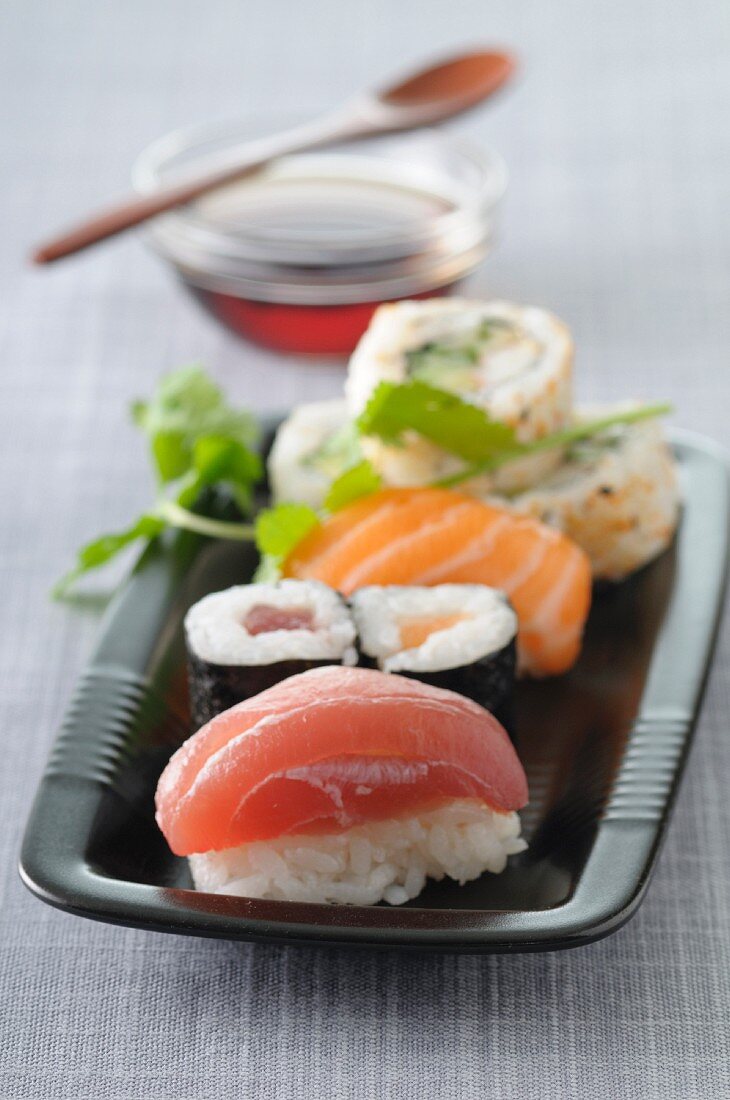 Assortment of makis and sushis