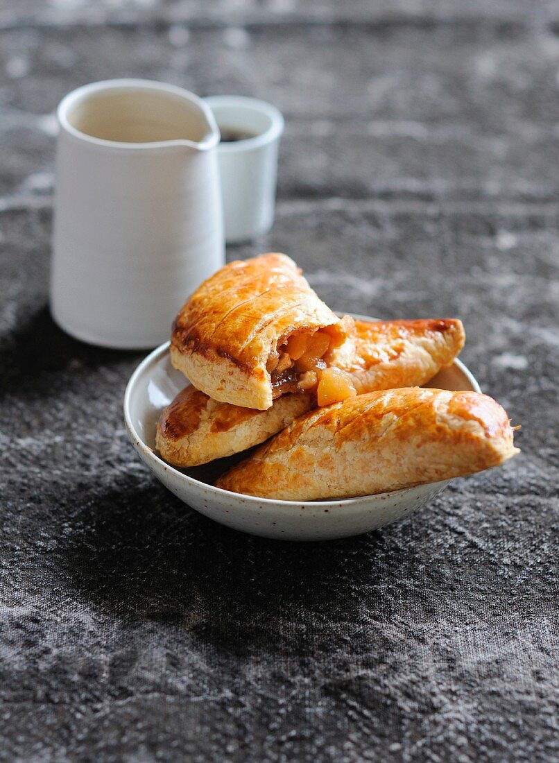 Apple and chestnut cream turnovers
