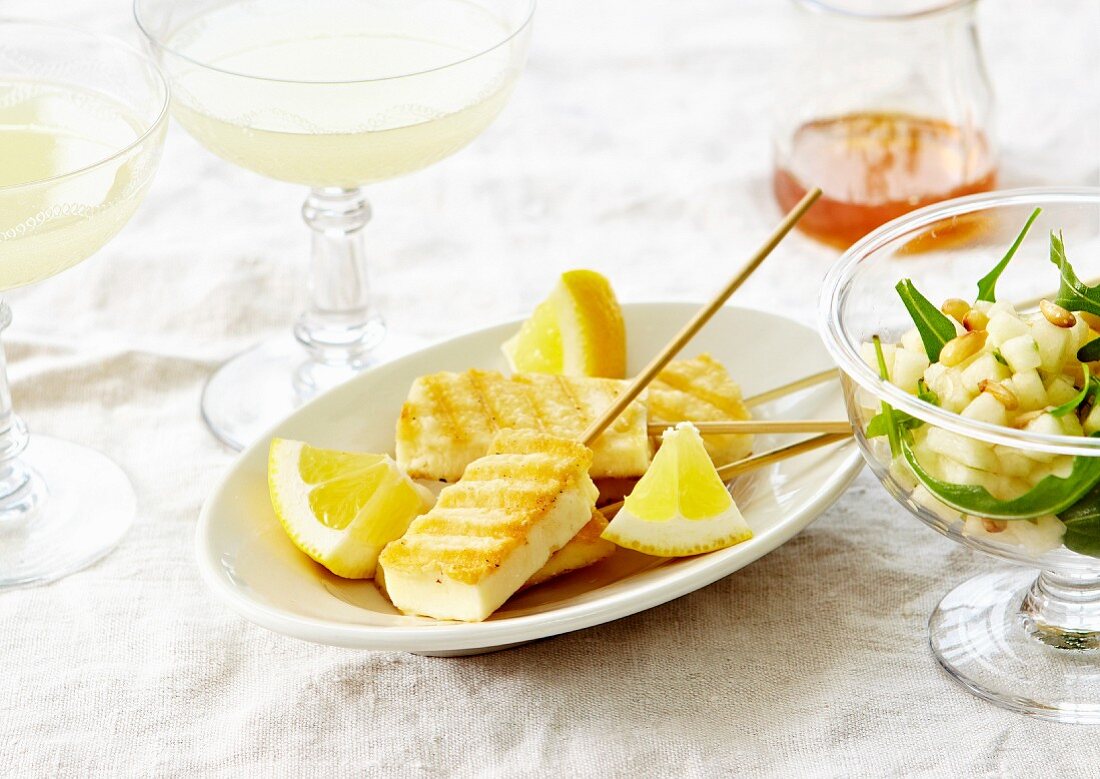 Grilled tofu fingers with lemon