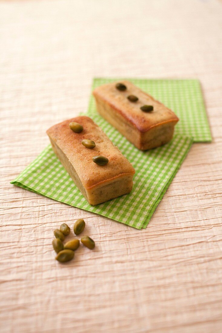 Mini pistachio pound cakes