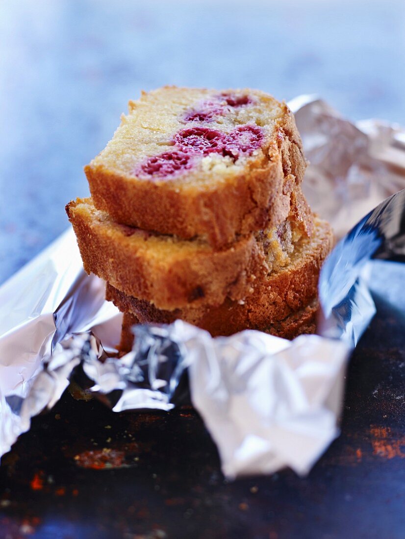 Amandine (Mandelkuchen) mit Himbeeren