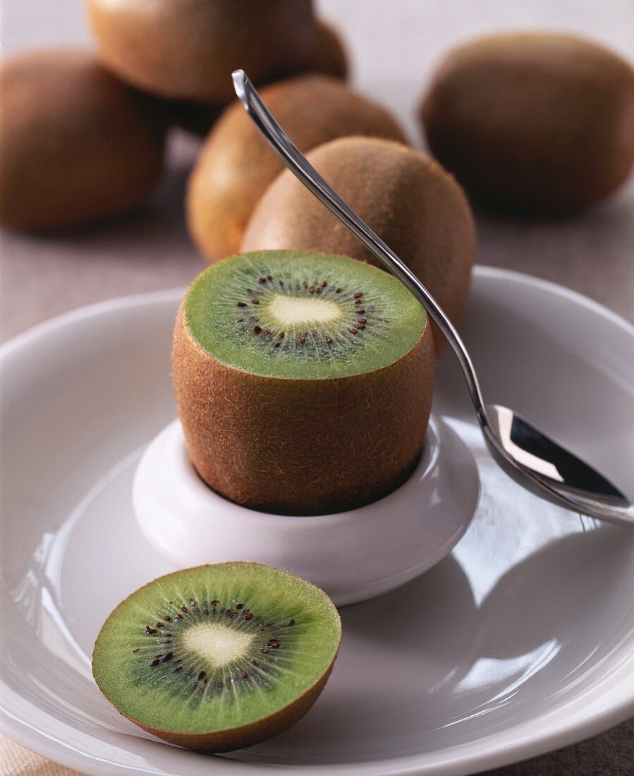 Serving a kiwi in an eggcup