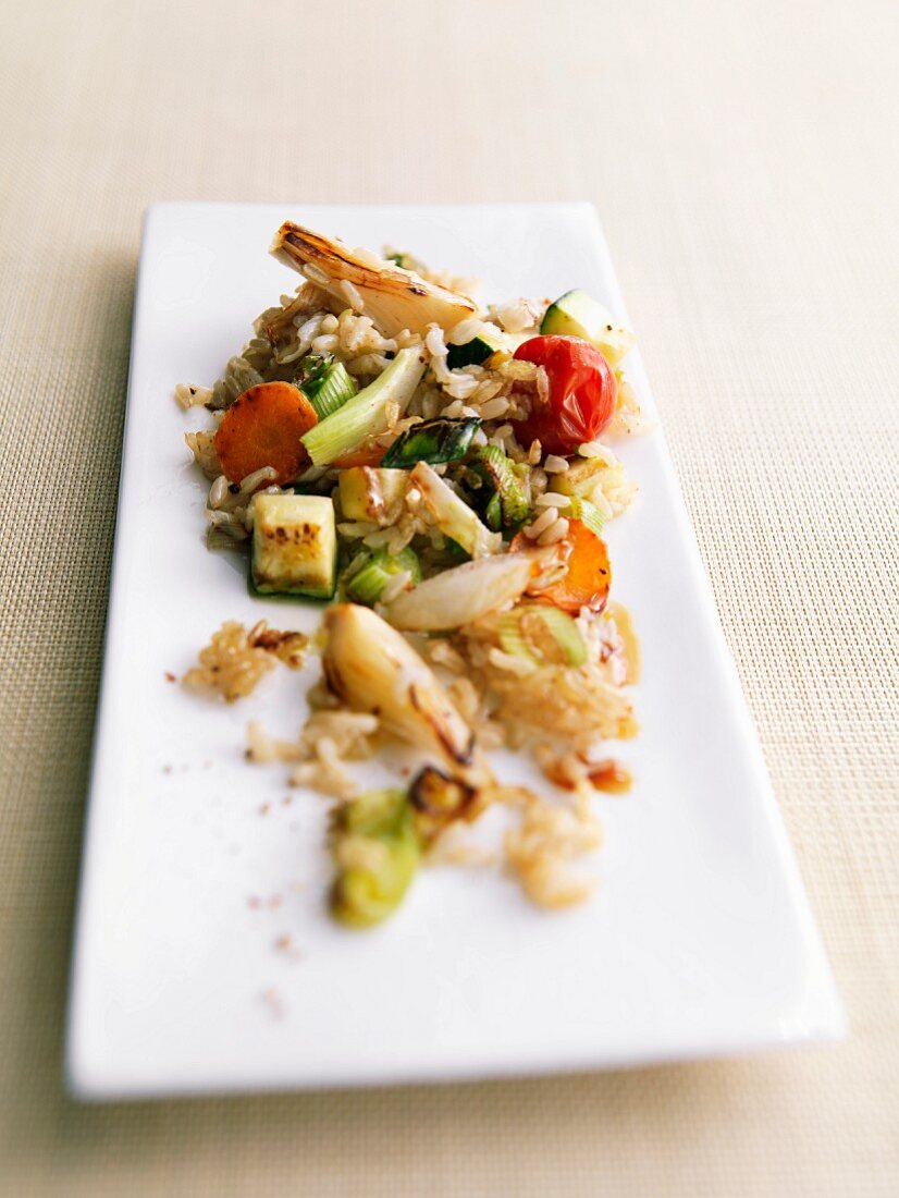 Sauteed rice with vegetables