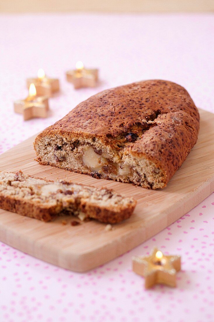 Marzipan and dried fruit Stollen