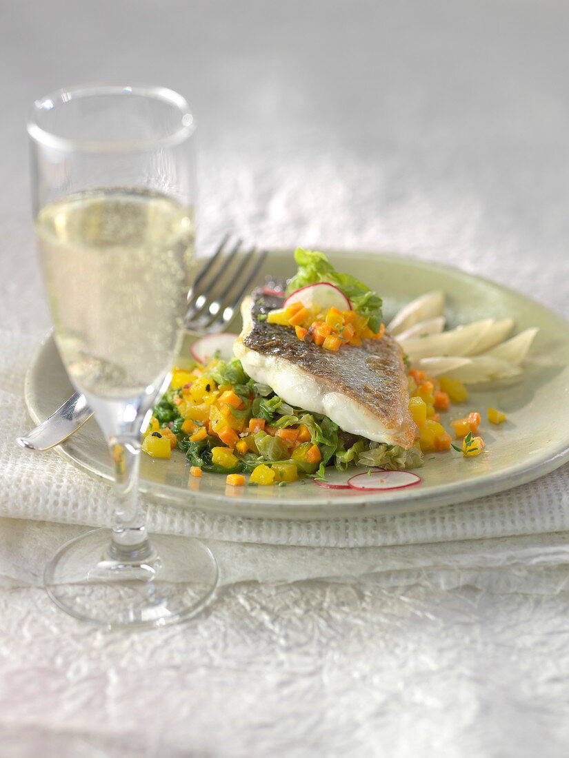 Sea bream fillet with winter vegetables