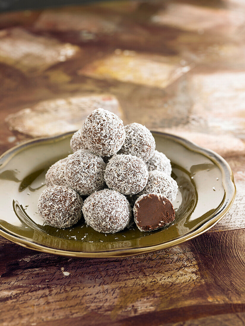 Chocolate-coconut truffles