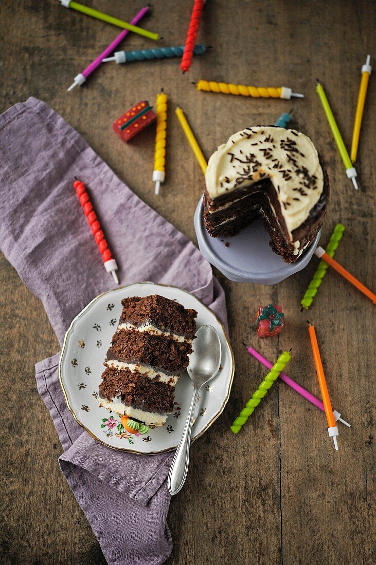 Carrot and chocolate layer cake