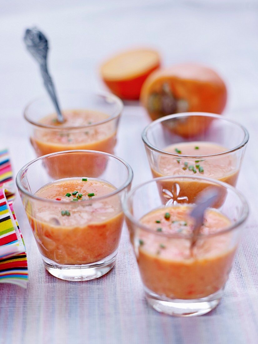 Persimmon and tomato gazpacho