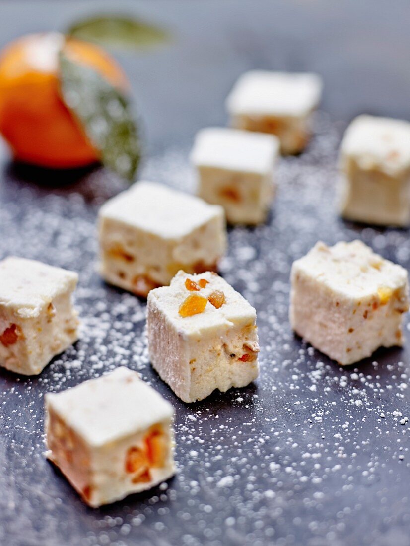 White nougat with clementines