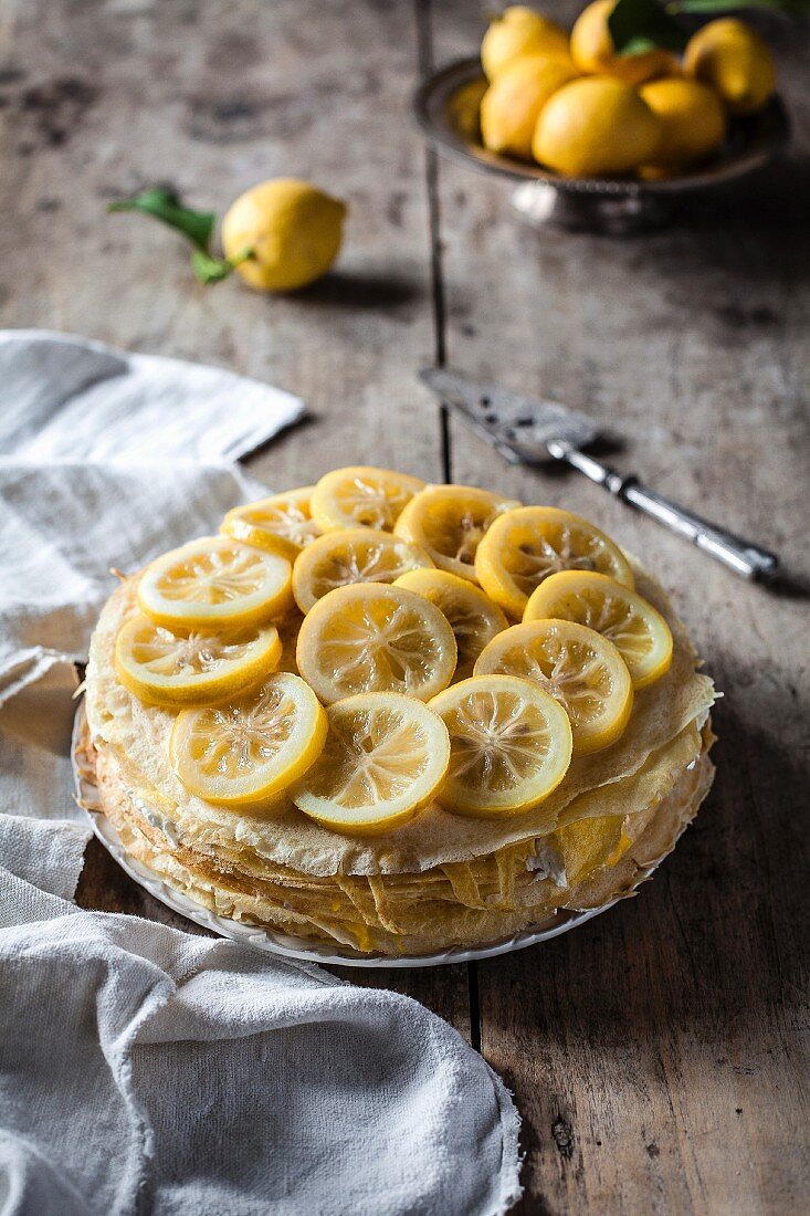 Pfannkuchentorte mit Lemon Curd