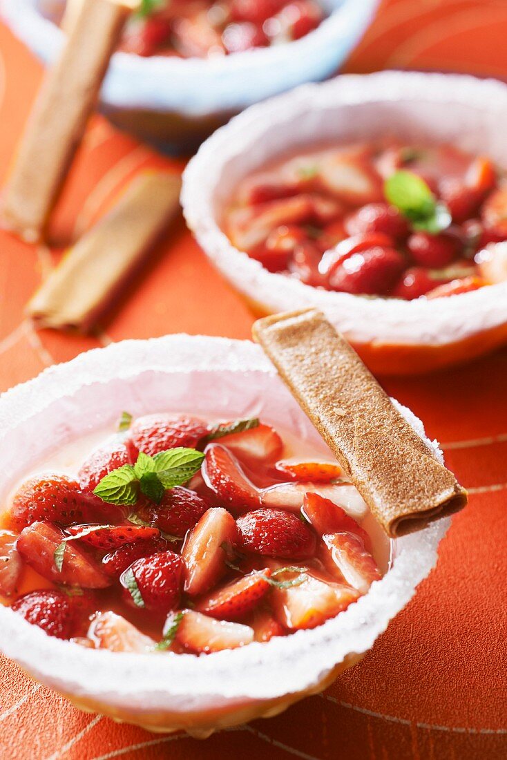 Erdbeersuppe mit Muscadet-Wein