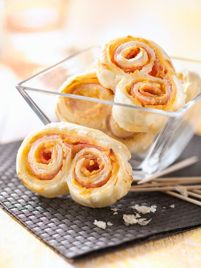 Ham and cheddar twirl appetizers