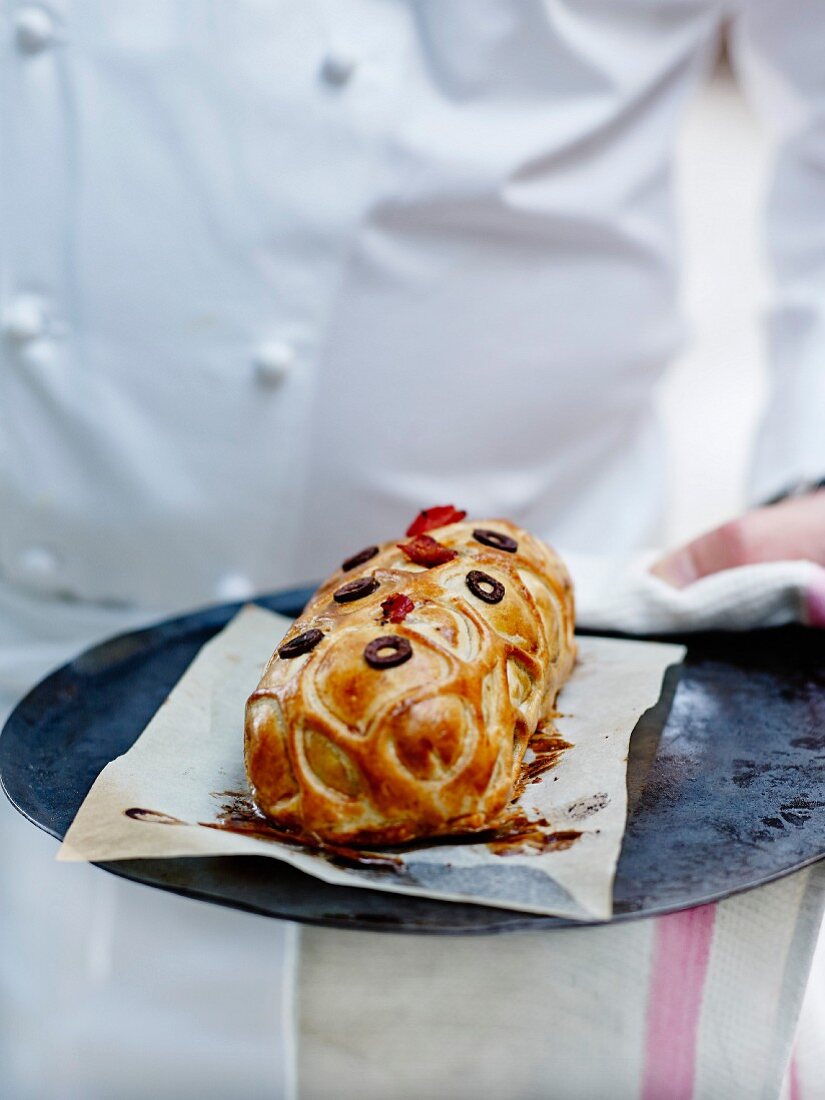 Lamb in pastry crust