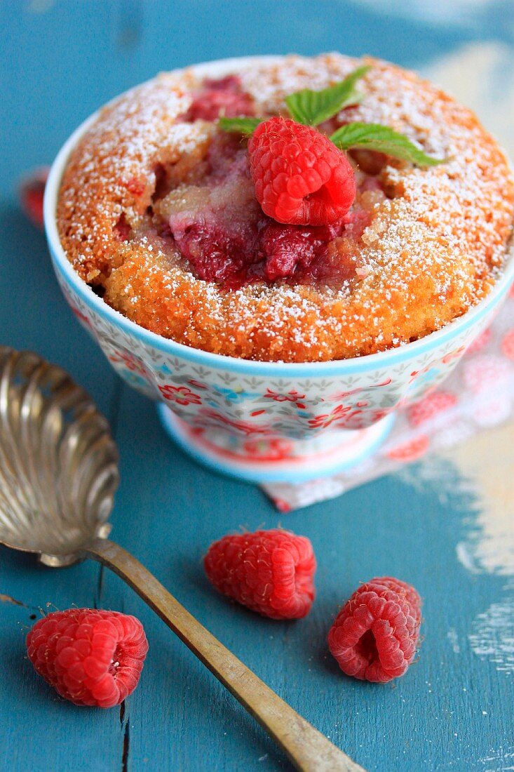 Raspberry Amandine cooked in a bowl