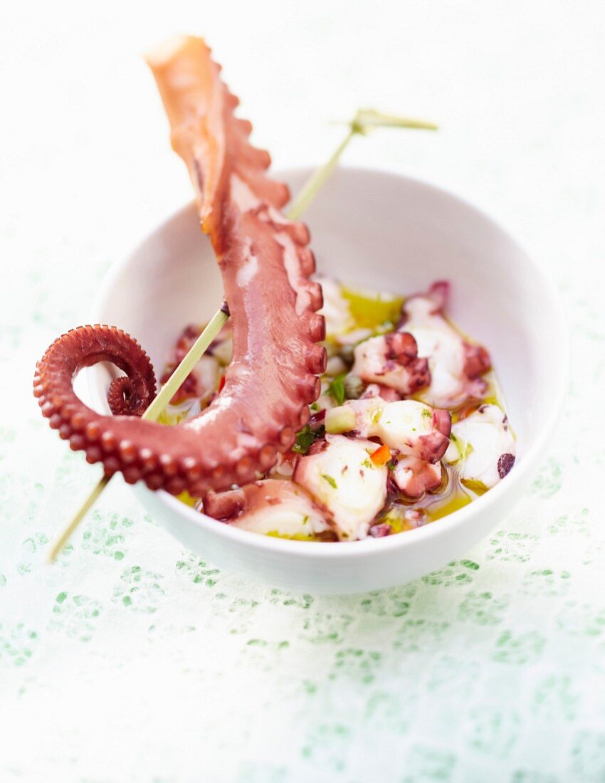 Octopus-Salat mit Olivenöl