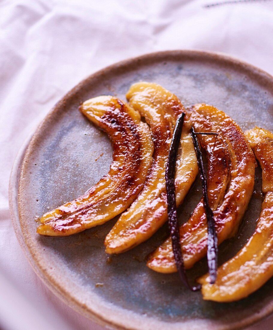 Bananas caramelized with vanilla and Rum